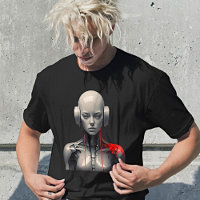 Futuristische Robotermädchen im Retro Art Style