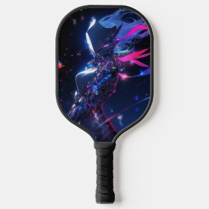 Futuristische Sci-Fi Cyber Warrior Anime Girl Pickleball Schläger