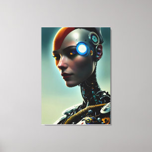 Futuristische Science Fiction Cyborg Man Wall Art Leinwanddruck
