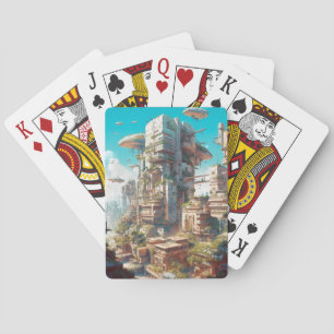 Futuristische Science Fiction Kunst Spielkarten
