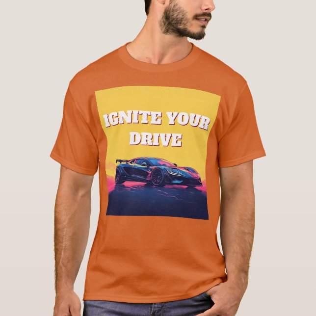 Futuristische Sportwagen auf lebendiger künstleris T-Shirt (Vorderseite)