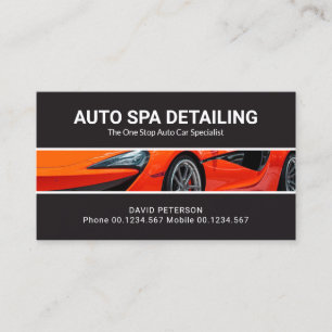 Futuristische Sportwagen im Detail Auto Autowasch Visitenkarte