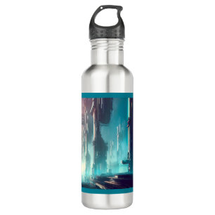Futuristische Stadt 1 Edelstahlflasche