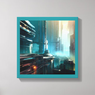 Futuristische Stadt 3 Leinwanddruck