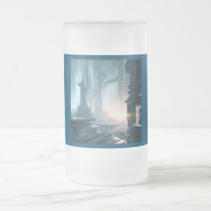 Futuristische Stadt 4 Mattglas Bierglas