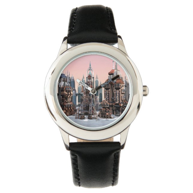 Futuristische Stadt Armbanduhr (Vorderseite)