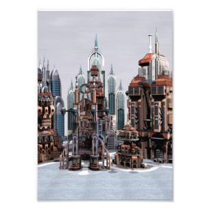 Futuristische Stadt Fotodruck