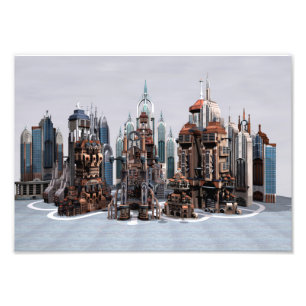 Futuristische Stadt Fotodruck