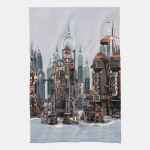 Futuristische Stadt Geschirrtuch