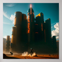 Futuristische Stadt in der Wüste