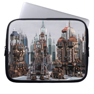 Futuristische Stadt Laptopschutzhülle