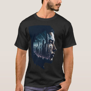 Futuristische Stadt mit doppelter Exposition T-Shirt