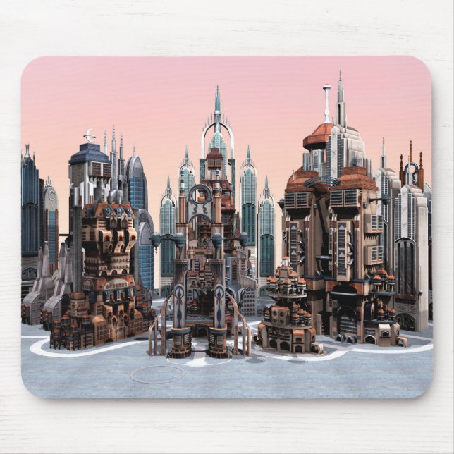 Futuristische Stadt Mousepad (Vorne)