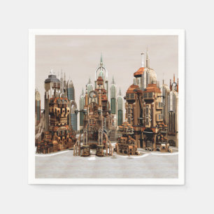 Futuristische Stadt Sci-Fi Serviette