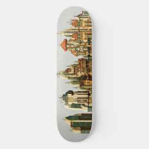 Futuristische Stadt Sci-Fi Skateboard
