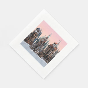 Futuristische Stadt Serviette