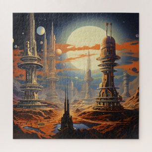Futuristische Stadt Vintage-Sci-Fi