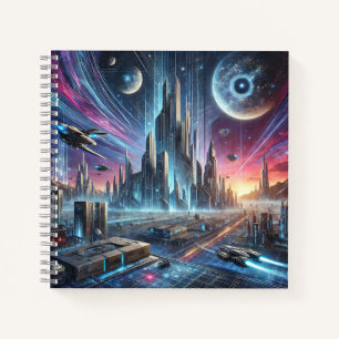 Futuristische Stadt & Weltraumzivilisation Notizbuch