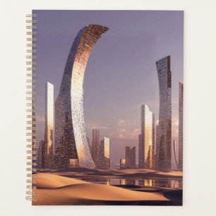 Futuristische surrealistische Wolkenkratzer in der Planer