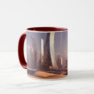 Futuristische surrealistische Wolkenkratzer in der Tasse