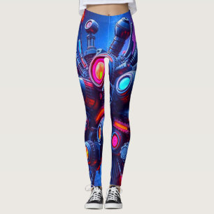 Futuristische Tech Orb Leggings Neon Cyberpunk V