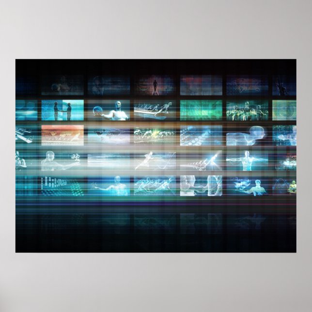 Futuristische Technologie mit Future Tech Abstrakt Poster (Vorne)