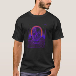 Futuristische Vaporwave-Ästhetik Skull Retro Synth T-Shirt