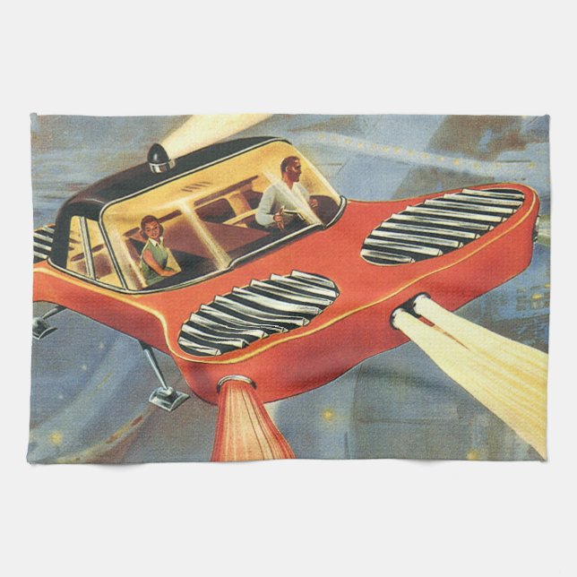 Futuristische Vintage Science Fiction Handtuch (Horizontal)