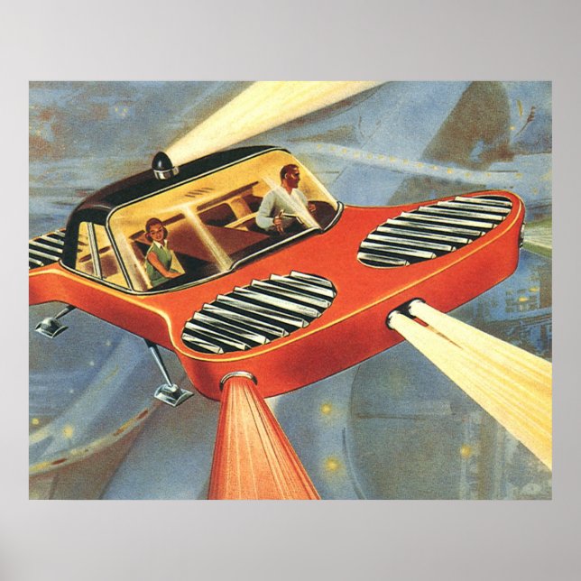 Futuristische Vintage Science Fiction Poster (Vorne)