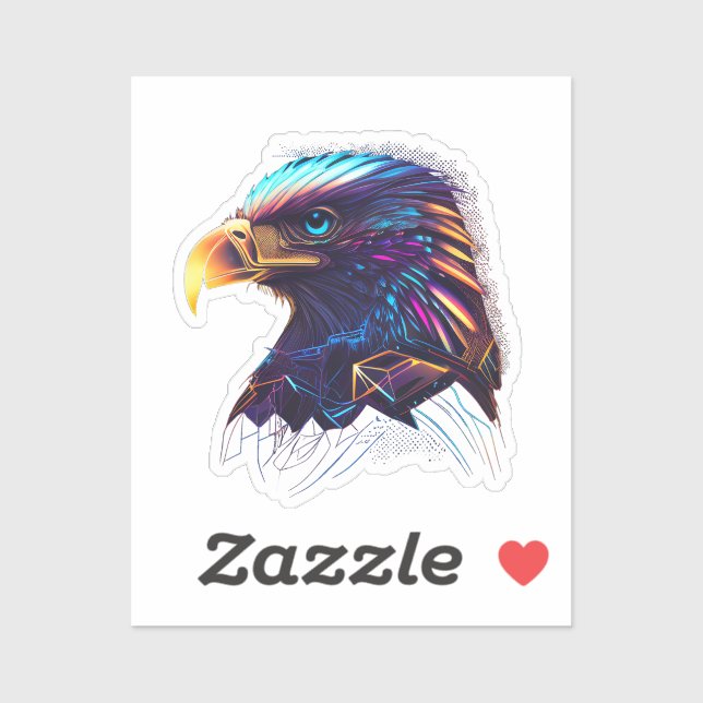 Futuristische Vivid Radiant Eagle Artistic Aufkleber (Blatt)