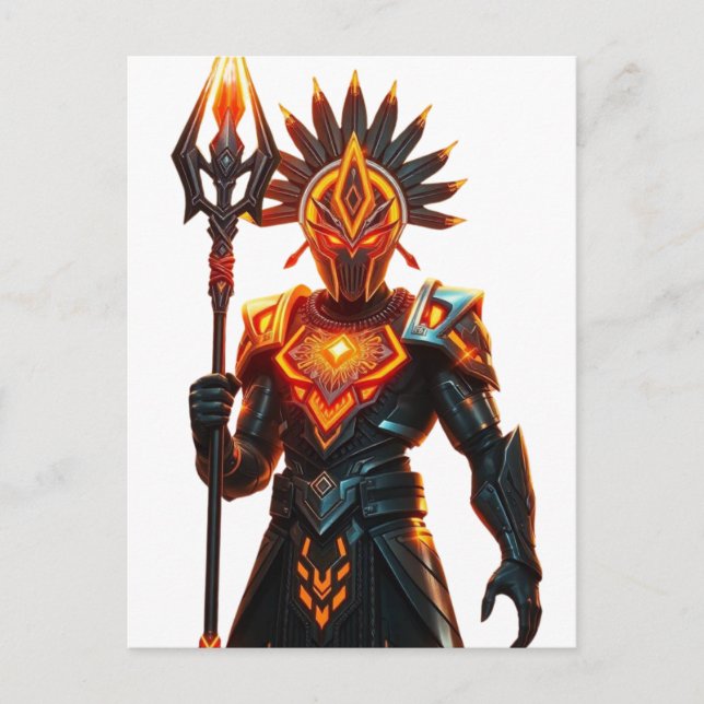 Futuristische Warrior-Postkarte Postkarte (Vorderseite)