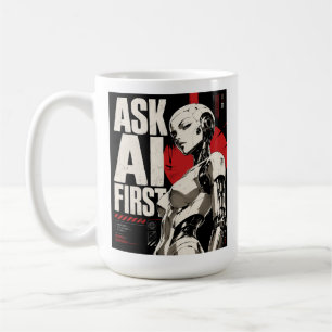 Futuristischer AI-Roboter-Humanoid-Tech-Design Kaffeetasse