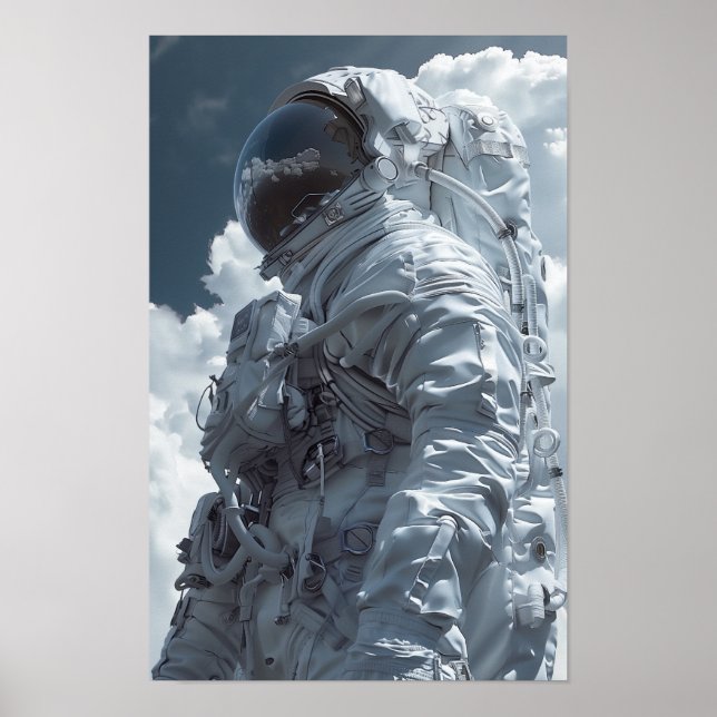 Futuristischer Astronaut - Weltraumforschungspaket Poster (Vorne)