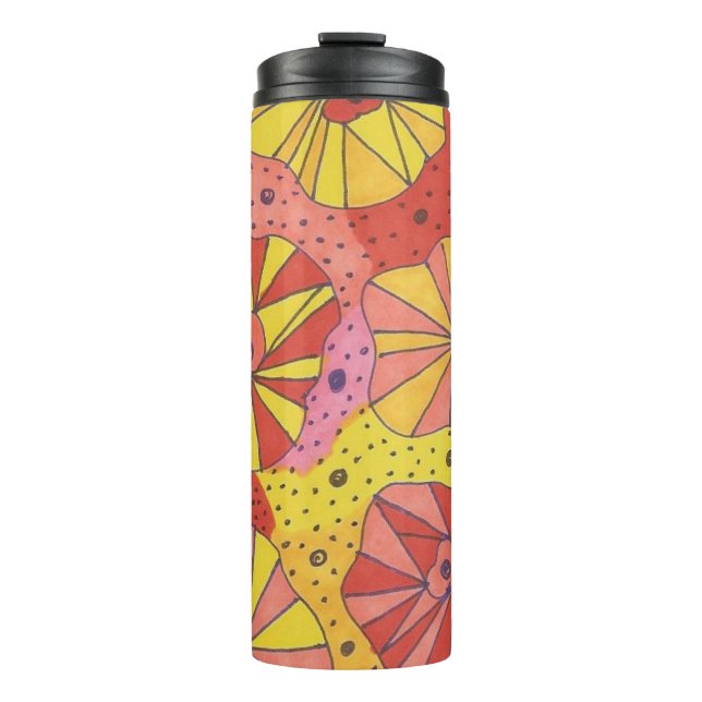 Futuristischer Blumengarten Thermosbecher (Vorderseite)