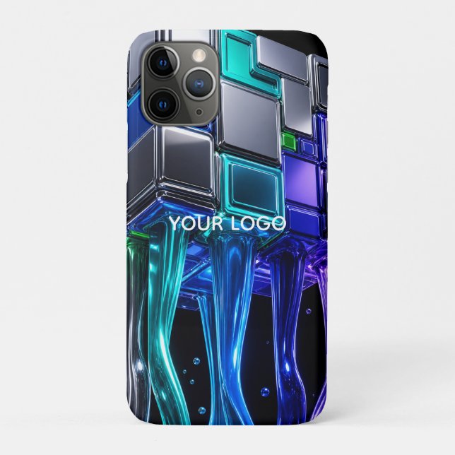Futuristischer Chrom-Puzzlewürfel  Case-Mate iPhone Hülle (Rückseite)