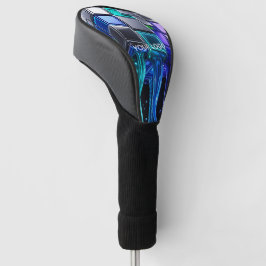 Futuristischer Chrom-Puzzlewürfel Golf Headcover