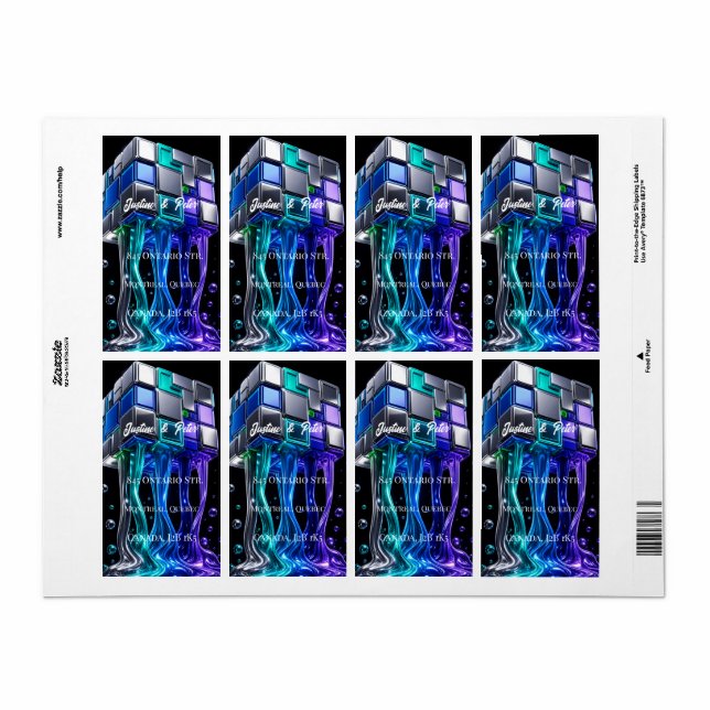 Futuristischer Chrome-Puzzlewürfel  (Vorne)
