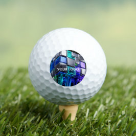 Futuristischer Chrome-Puzzlewürfel Golfball