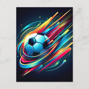 Futuristischer Cyber-Fußball-Speed-Sport Ankündigungspostkarte