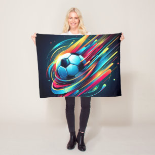 Futuristischer Cyber-Fußball-Speed-Sport Fleecedecke