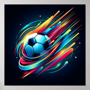 Futuristischer Cyber-Fußball-Speed-Sport Poster