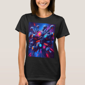 Futuristischer Cyber-Tech-T - Shirt