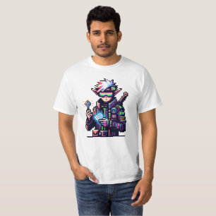 Futuristischer Cyberpunk Elf Neon Goggles Digital  T-Shirt