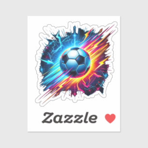 Futuristischer elektrischer Fußball Blitz Aufkleber