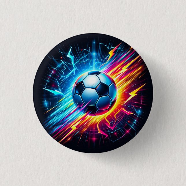 Futuristischer elektrischer Fußball Blitz Button (Vorderseite)