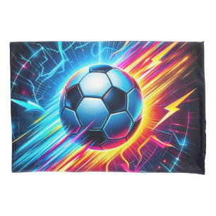 Futuristischer elektrischer Fußball Blitz Kissenbezug