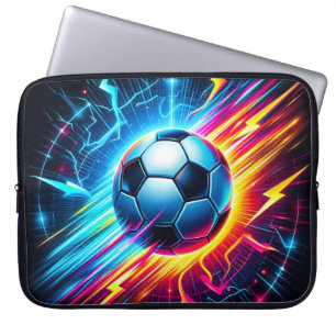 Futuristischer elektrischer Fußball Blitz Laptopschutzhülle
