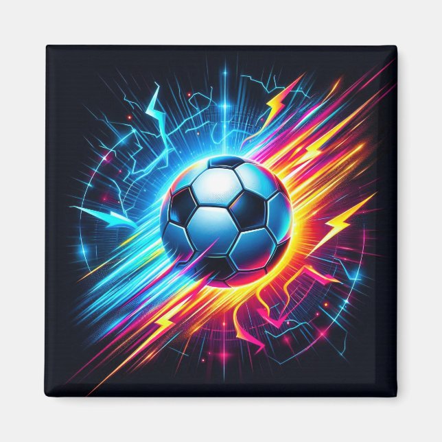 Futuristischer elektrischer Fußball Blitz Magnet (Vorne)