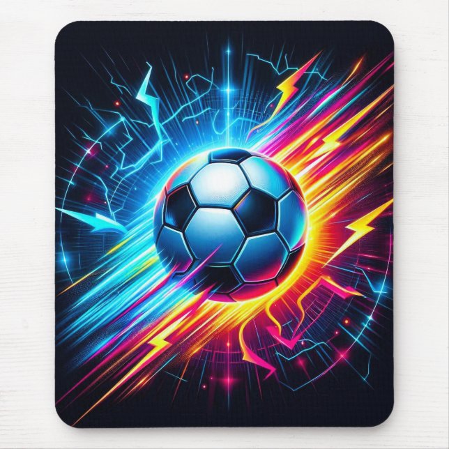 Futuristischer elektrischer Fußball Blitz Mousepad (Vorne)