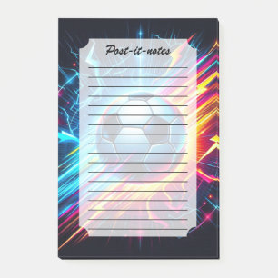 Futuristischer elektrischer Fußball Blitz Post-it Klebezettel